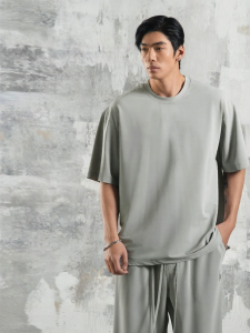 LUJIAMEN | Textured Lightweight Icy Silk Large Size Summer Fitness Leisure Cooling T-Shirt