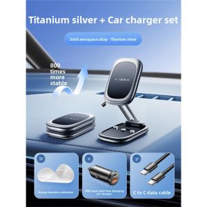 MONLEYTA | Car Universal Magnetic Phone Holder Dashboard Navigation Mount Sticky Metal Feels Design For Vehicle Air Vent And Dashboard