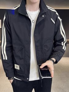 ROMON | Romon Mens Casual Sport Jacket Spring 2025 Slim Fit Long Sleeve Zipper Closure Anti-Wind Polyester Youth Fashion Outerwear