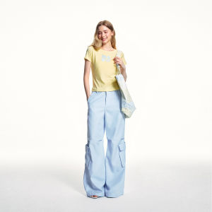 Apea | Lightweight Striped/Chequered Drawstring Loose Wide Leg Trousers