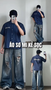 Áo Sơ Mi Kẻ Sọc Form ngắn thêu chữ GOLDEN BOIZ form boxy dáng rộng vải oxford dày dặn form rộng