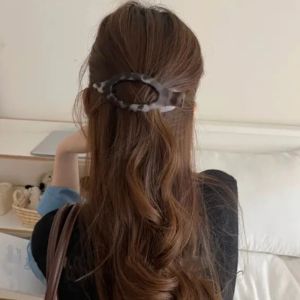 Elegant Large Oval Hair Clip for Women Simple Chic Hair Accessories Back of Head One-Row Buckle Design Multi-Quantity