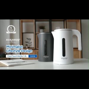 HANABISHI COOL TOUCH JUG KETTLE 1.8L BLACK COLOUR