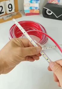 Dây đèn Led dán điện 220V cắt đoạn 10cm chống nước trang trí tủ kệ hắt trần