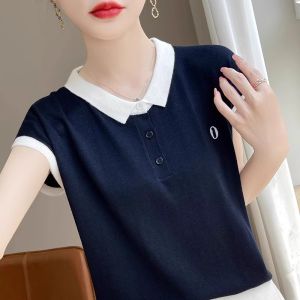 HUAXUNRAN | Fashionable Summer T-Shirt for Women with Polo Collar