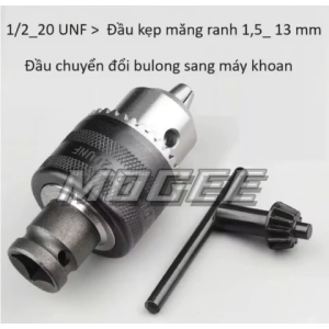 Đầu Chuyển Đổi Máy Siết Bulong Sang Khoan 13mm - Chuyển đổi từ Bulong 1/2 sang khoan hàng cao cấpbền bỉ - MOGEE