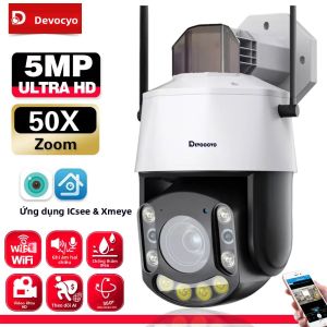 Camera ICSEE 5MP PTZ WiFi Với Zoom Quang Học 50X 30X Phát Hiện Chuyển Động Người Camera An Ninh Không Dây Ngoài Trời Giám Sát CCTV Tầm Nhìn Ban Đêm Màu Sắc