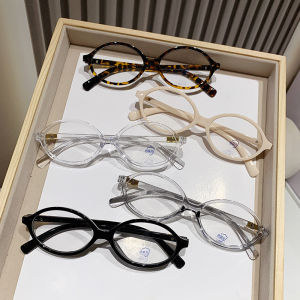 C.three Oval Frame Glasses Retro Anti Blue Light Optical Glasses Small Frame Glasses