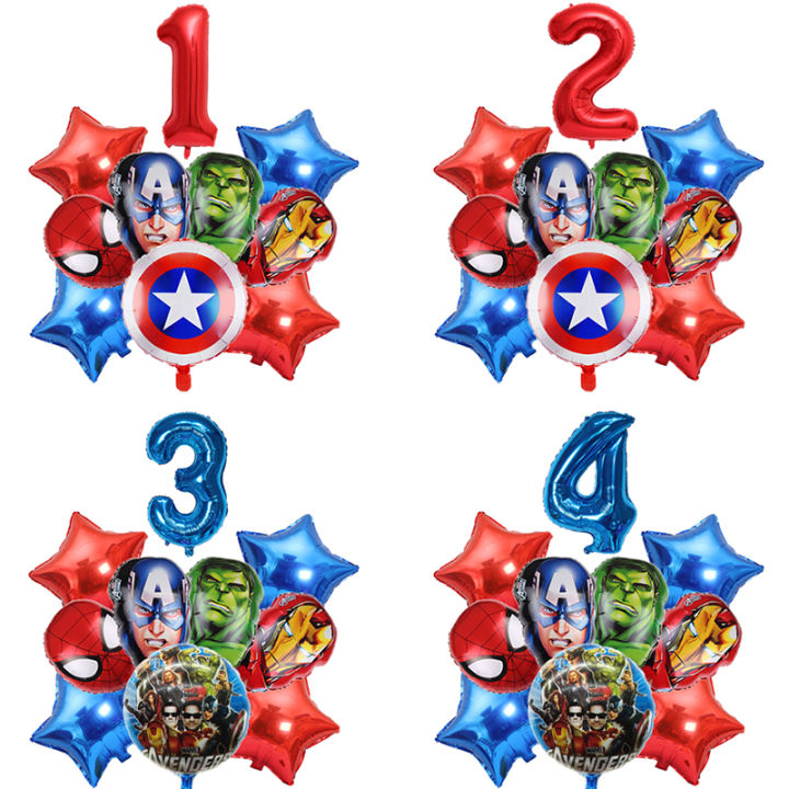 1Set Marvel Avengers Alliance Spider Man Hulk Aluminum Foil Balloon ...