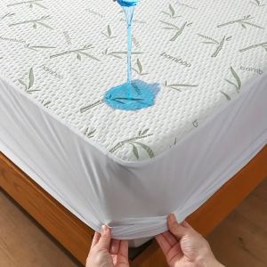 1pc Bamboo Mattress Protector Breathable and Cooling Mattress Cover 3D Air Fabric Fitted Bed Sheet 90/140/160cm size