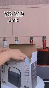 YS 219 Portable Wireless Speaker With 2pcs Wireless Mini Microphone Karaoke Sounds for Party Wireless Bluetooth Dual Microphone Karaoke Speaker Outdoor Family Party Ktv Equipment Wireless Microphone Microphone Bluetooth Audio Portable Stereo