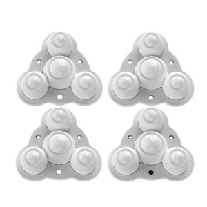 New 4Pcs Self Adhesive Type Mute Ball Universal Wheel 300Kg 3 Beads Furniture Casters Wheels Stainless Steel Wheel 360° Rotation
