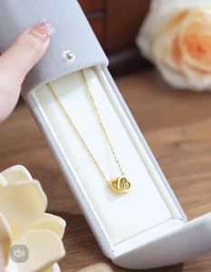 [COD] Kalung Rantai Rose Gold Liontin Love Double Wanita Aksesoris Titanium Steel