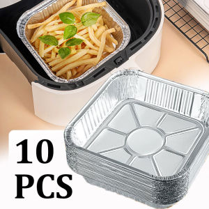 10 Miếng Lót Nồi Hấp Thiếc Lá Dầu Lò Vi Sóng Nồi Chiên Ít Dầu Giấy Dùng Một Lần Nướng BBQ Giấy Bạc Chống Dính