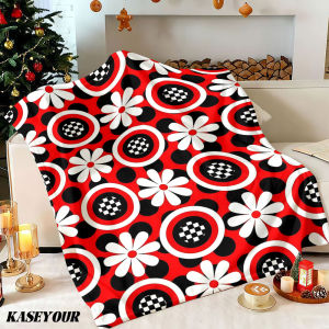 Beast Kingdom | Retro Daisy Dots Winter Summer Flannel Blanket Throw Fleece Soft Fuzzy Plush Cozy Fleece Blankets for Sofa Ideal Gifts