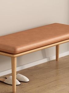 Scandinavian Living Room Solid Wood Stool Modern Minimalist Pedal Solid Wood Shoe Changing Stool Household Fabrics Bench Type Sofa Stool