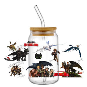 Funko | Popular Movie Black Dragon 16oz UV DTF 3D Transfer Sticker Decals High Quality For Glass Can Cup Fashion Craft DIY Creative