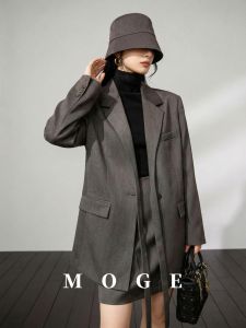 Elegant Two-Piece Set with Sash Blazer and Skirt for Spring and Autumn