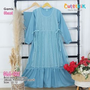 Gamis Anak Chani Cutetrik GM-102 GM-103 GM-104 GM-105 GM-106 GM-109 Bolero Brokat Toyobo untuk Usia  5-13 tahun