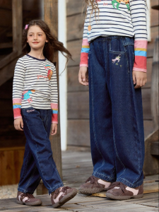 PPTOWN | Versatile Flared Loose Trousers for School-Age Girls