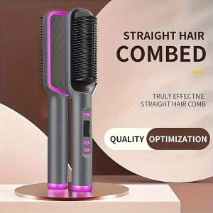 Hair Straightening Comb Negative Ion Hair Straightener Brush Hot Brush Hair Straightener with Auto Temperature Lock & Auto-Off Function Anti-Scald for Professional Hair Salon at Home