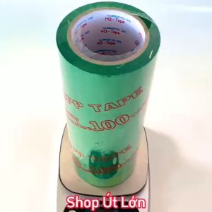 Băng keo màu xanh lá OPP rộng 7cm dài 75 mét lõi giấy 3mm 1 cây 4 cuộn giá tại xưởng
