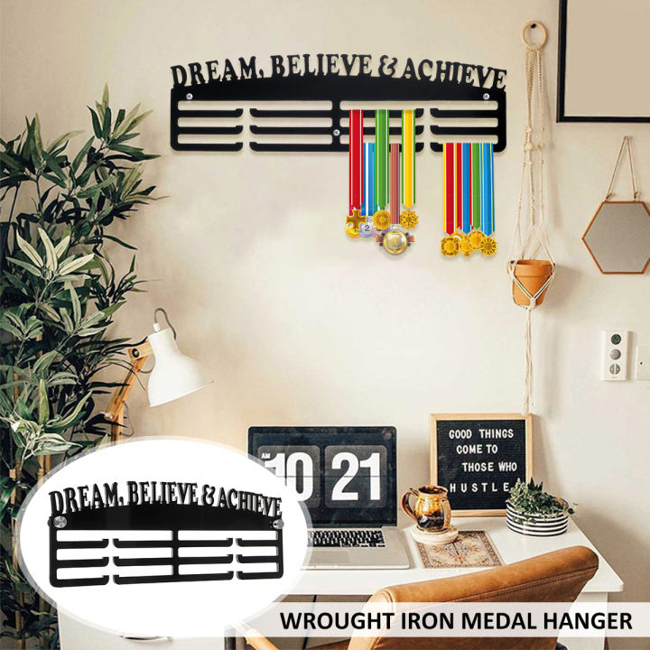 Medal Holder Medal Display Hanger Medal Rack Wall Mounted Stainless Steel Medal Display Rack Decorative Black Medal Organizer Holder