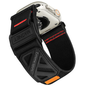 สําหรับ Apple Watch Band 44 มม.45 มม.46 มม.2 49 มม.42 มม.44 45 มม.แม่เหล็กหัวเข็มขัดไนลอนสําหรับ iWatch Series7 8 9 SE 456