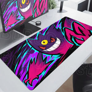 Bandai | Large Computer Desk Pad 90x40cm Cute Anime Mouse Mat Gengar Gamer Keyboard with Stitch Edge Pokemon Pc Office Gaming Accessories