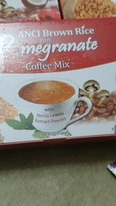 Organic Brown Rice Coffee Plus Pomegranate Coffee Mix Healthy Coffee 42 Sachets for Oxidation and Good for Immune System