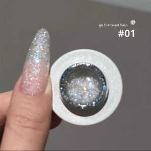 12 มล. 1-10 ชิ้น 2025 ชุดทำเล็บฤดูใบไม้ร่วงใหม่ ขายดี สีเจลทาเล็บเจลกลิตเตอร์สีขาวประกายวิบวับ 7 สี