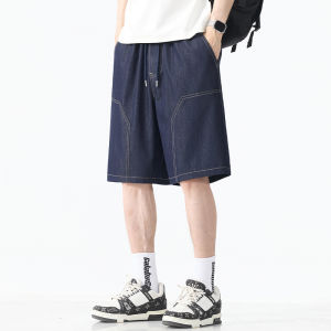 Breathable Cool Ice Silk Mens Denim Shorts