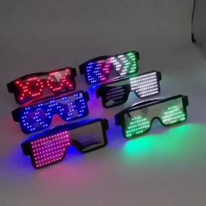 Led Party Glasses Multilingual USB Charge Led Flashing Luminous Eyewear Christmas Concert Birthday Party Holiday Glow Sunglasses