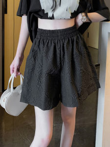 Quần Short Nữ Mùa Hè Màu Đen Quần Short Chữ a Cạp Cao Quần Short Thường Ngày Cạp Cao Quần Short Rộng Rãi
