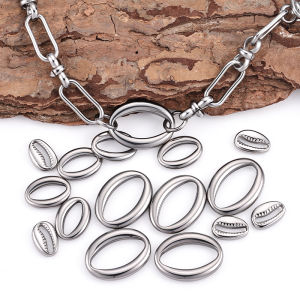 แหวนเชื่อมต่อรูปริมฝีปากสแตนเลสสร้อยคอ Diy สร้อยข้อมืออุปกรณ์เสริมรูปไข่แหวนเปลือกหอย