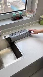 XMSJ | Silicone Dish Drying Mat for Kitchen Counter No-Spill Worktop Saver Drip-Free Non-Slip Slope Drain Mat Heat-insulating Pot Pads