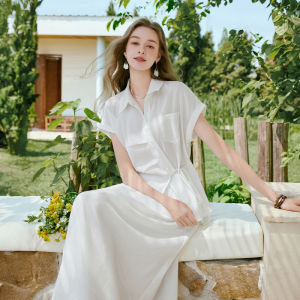 XIANGYING | Elegant Linen Fabric Set Dress 2026 New