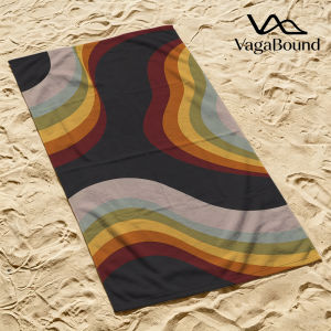 Retro Wavy Stripes Quick Drying Beach Towels Ultra Lightweight Fast-drying Super Absorbent It is a must-have item for summer