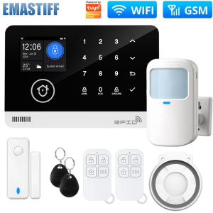 eMastiff | APP Control Tuya WiFi GSM Home Alarm System Host Security Support RFID Card Touch Keyboard 433MHz Wireless Door/Motion Detector