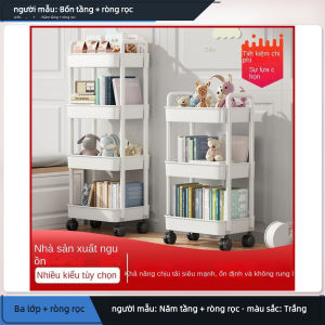 Giá Để Đồ Kệ Sách Nhiều Tầng Có Bánh Xe Để Đựng Đồ Ăn Nhẹ Và Đồ Dùng Nhà Bếp Phòng Tắm