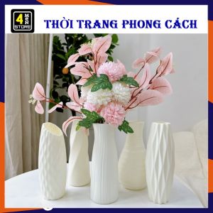 Lọ Cắm Hoa  Bình Hoa Bằng Nhựa Giả Gốm Phong Cách Bắc Âu Sang Trọng Decor Trang Trí Nhà Cửa - Chậu Hoa Decor Để Bàn - Bình Nhựa Cắm Hoa Để Bàn