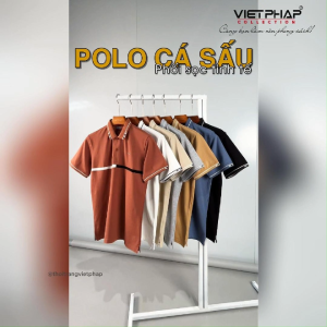 Áo Polo Nam Phối Sọc Chất Cotton Pique Form Reguler Fit Co Giãn Thoáng Mát Trẻ Trung VIỆT PHÁP 9701