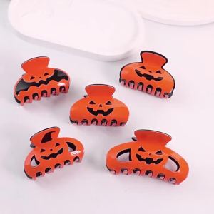 New Cute Halloween Pumpkin Hair Claw Clips With Non Slip Grip Perfect For Halloween Parties Cosplay Daily Hair Styling