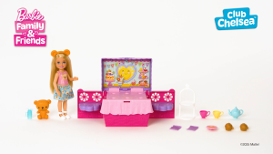 Barbie Family & Friends Club Chelsea Pop-Up Tea Party Playset With Small Doll & 10+ Accessories