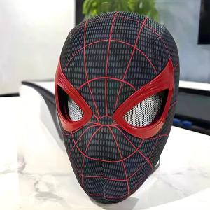 Bandai | 2026 Popular Breathable Spider Man Miles 11 Electronic Mask Moving Glowing LED Eyes Control Cosplay Headgear for Cool Gift