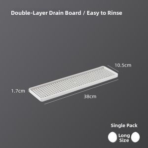 Japanese Style Rectangular Double Layer Plastic Drain Rack Cup Holder Plate Storage Shelf Dining Utensils Fruit Basket Display