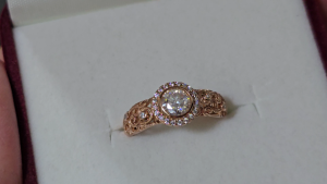 Gardette Ring S925 Sterling Silver Ring Inlaid With Round 0.55 Carat D Color VVS1 Moissanite Size Adjustable