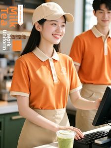 Custom Logo Polo Shirt Work Uniforms Summer Short Sleeve