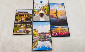 (HÌNH THẬT) Tranh treo tường hội an 13 trang trí decor quán nhà hàng kèm đinh