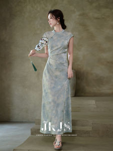 JK＆JS | Embroidered Waist Cinching Stand Collar Cheongsam Dress